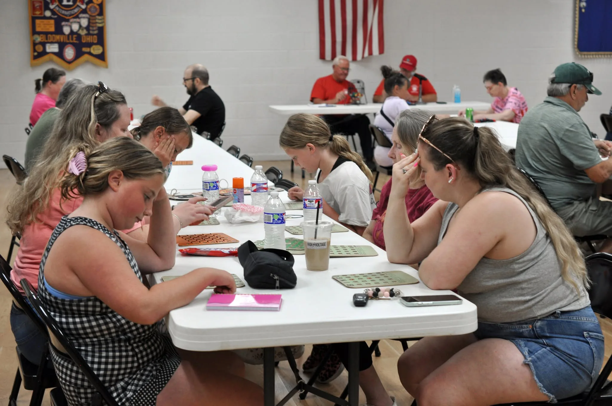 Community members playing bingo together